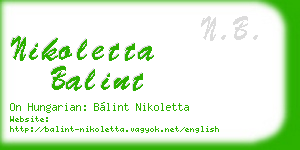 nikoletta balint business card
