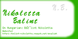 nikoletta balint business card